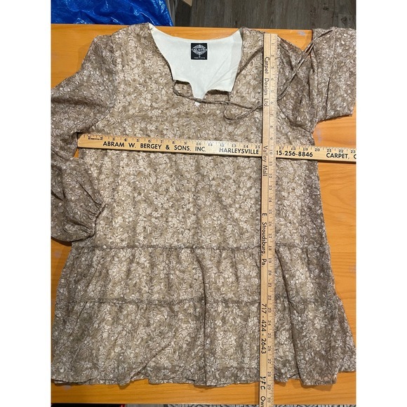 CalStyle Oversized Babydoll Mini Dress Tiered Ruffle Sheer Long Sleeve Gauzy S M - Picture 5 of 6